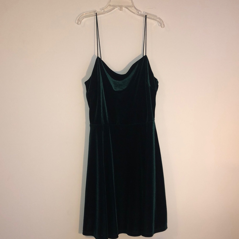 Urban Outfitters Green Velvet Mini Dress